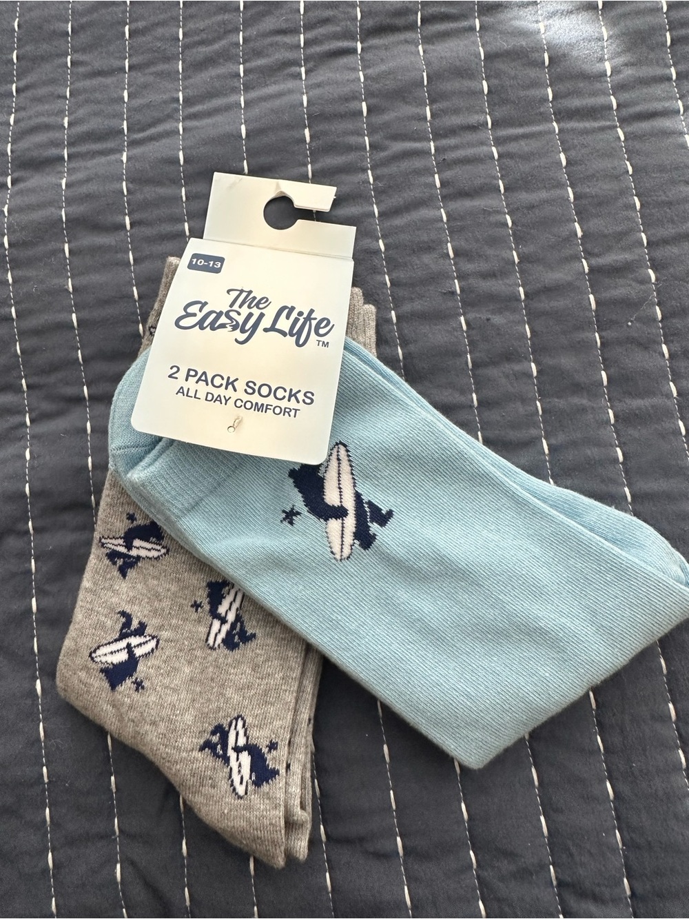 The Easy Life 2 pack socks California Bear with surfboard NWT